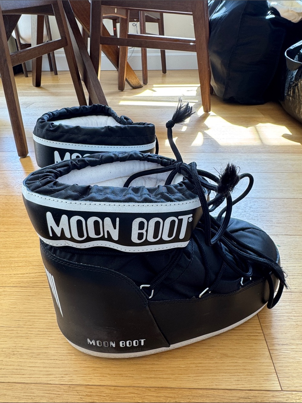 Moon Boot Black and White Padded Winter Boots